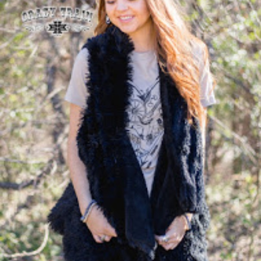 MESA FUR VEST ** TAN ** And **BLACK** BY CRAZY TRA